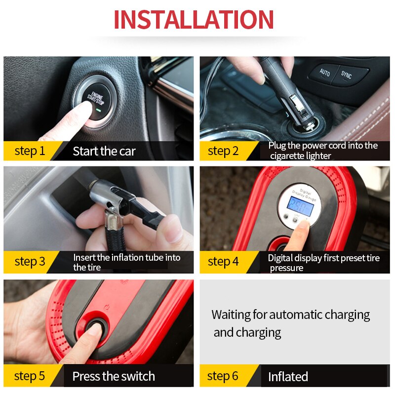 Car Inflatable Pump 12V Air Compressor Portable Au... – Grandado