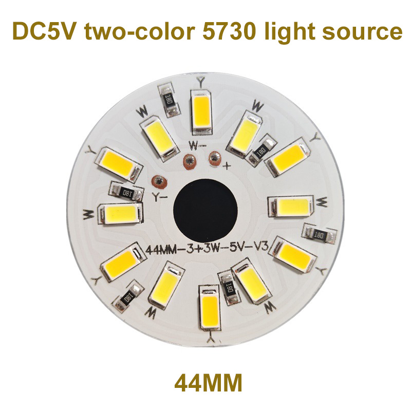 1 ST Hoge Heldere LED Licht Board 3 W Warm Wit 5 V Twee Kleur 44mm Licht Board Lamp Ronde 5730 Lampbron: Default Title