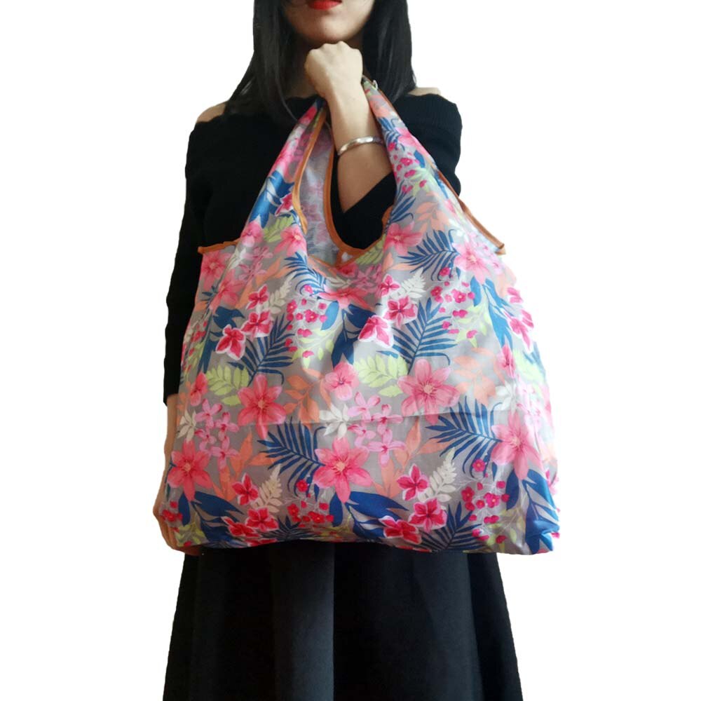 Sacs de courses réutilisables, sacs pliables en polyester, sacs de courses écologiques, sacs d'épicerie de grande capacité, sacs de courses pliables, fourre-tout: Couleur 1