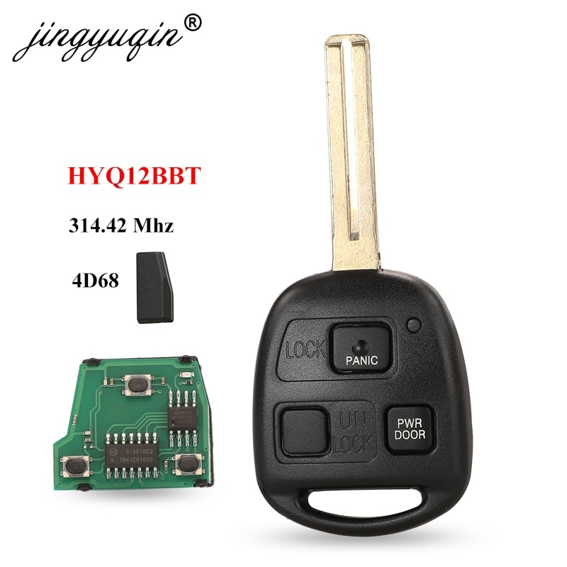 Jingyuqin Afstandsbediening Sleutel 3 Knoppen 4D68 Chip 314.4Mhz Fob Voor Lexus RX330 RX350 RX400h HYQ12BBT 89070-48821