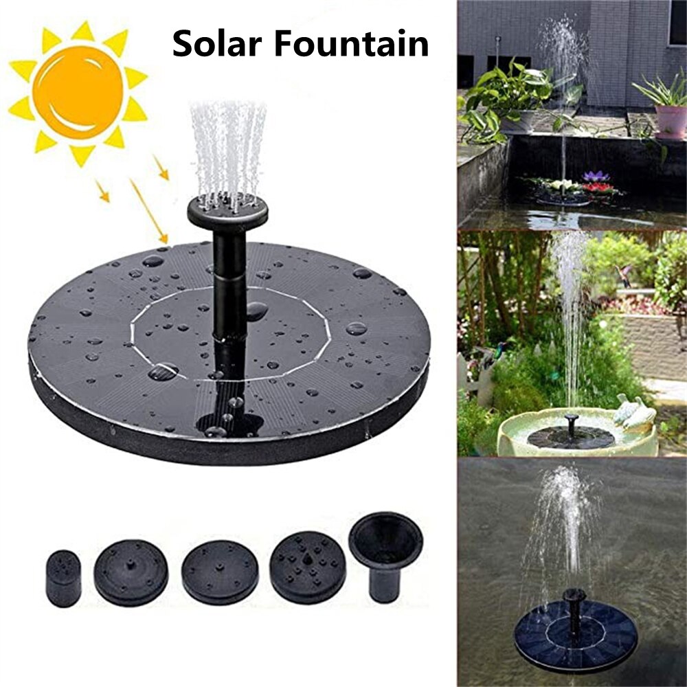 Floating Solar Fountain Garden Water Fountain Pool Pond Decoration Solar Powered Solar Bird Bath Water Pumps Garden Decoration