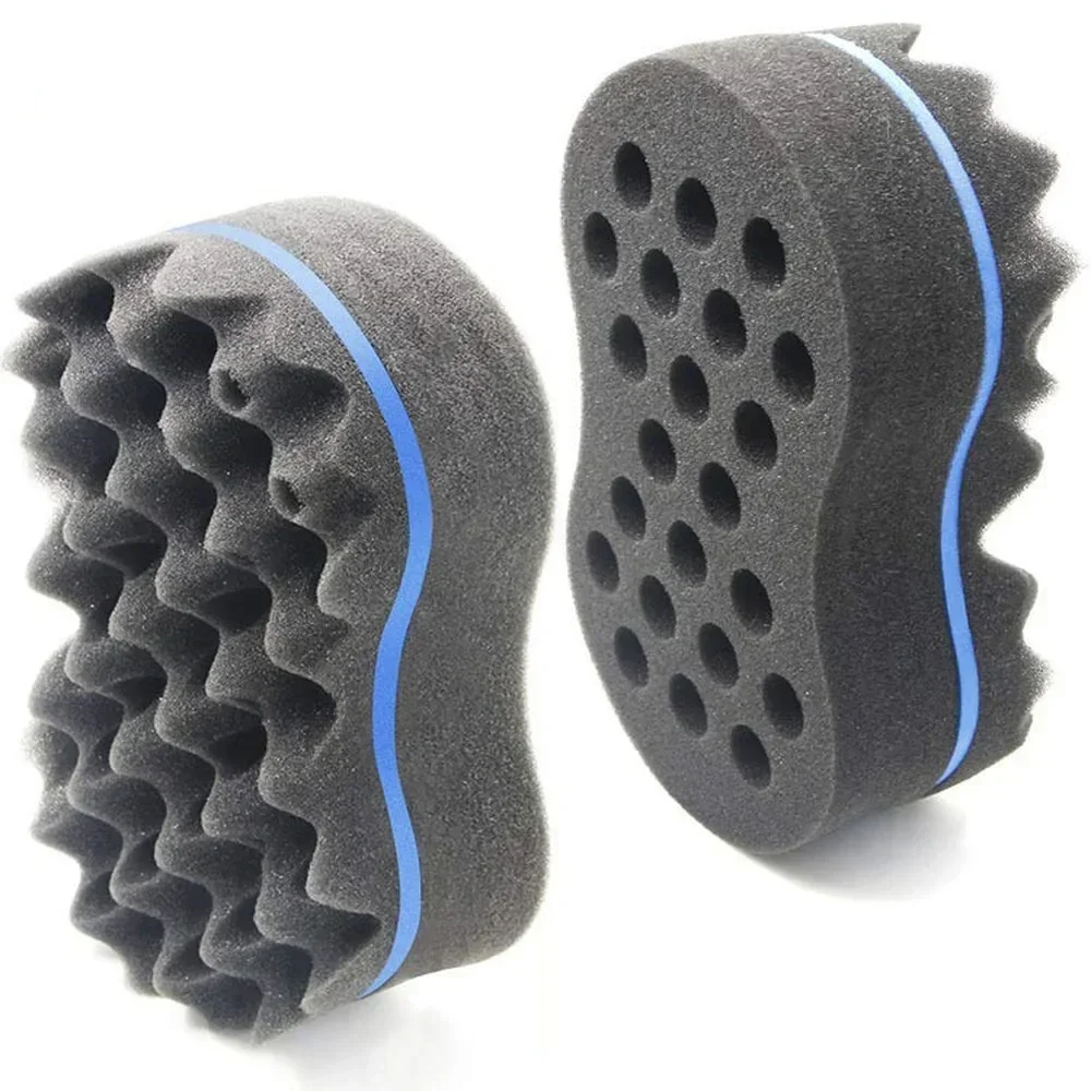 Curly Hair Styling Sponge Brush Double Sided Sponge Brushes Multi-holes Side Braid Twist Hair Curl Wave hair brush for Afico