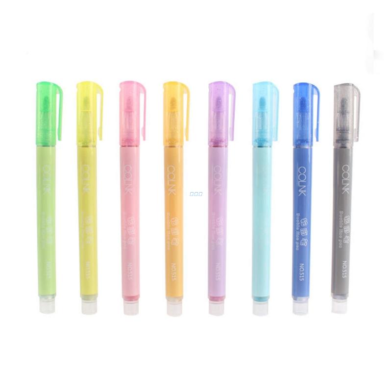 8 Pack Double Line Markers Glitter Outline Pens Metallic Markers For Kids Adult Painting Drawing Art Signature Scrapbook: 8 colors