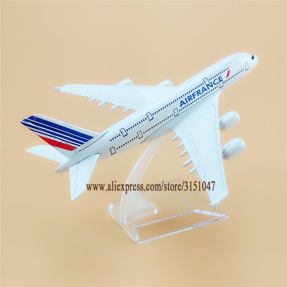 Alloy Metal Air France Airlines A380 Airplane Model AirFrance Airbus 380 Airways Plane Model Stand Aircraft Kids 16cm