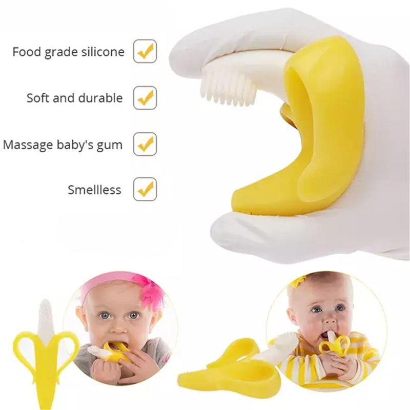 Anneau de dentition en Silicone sans BPA pour bébés, jouets, brosse à dents, soins dentaires, perles d'allaitement, pour enfants