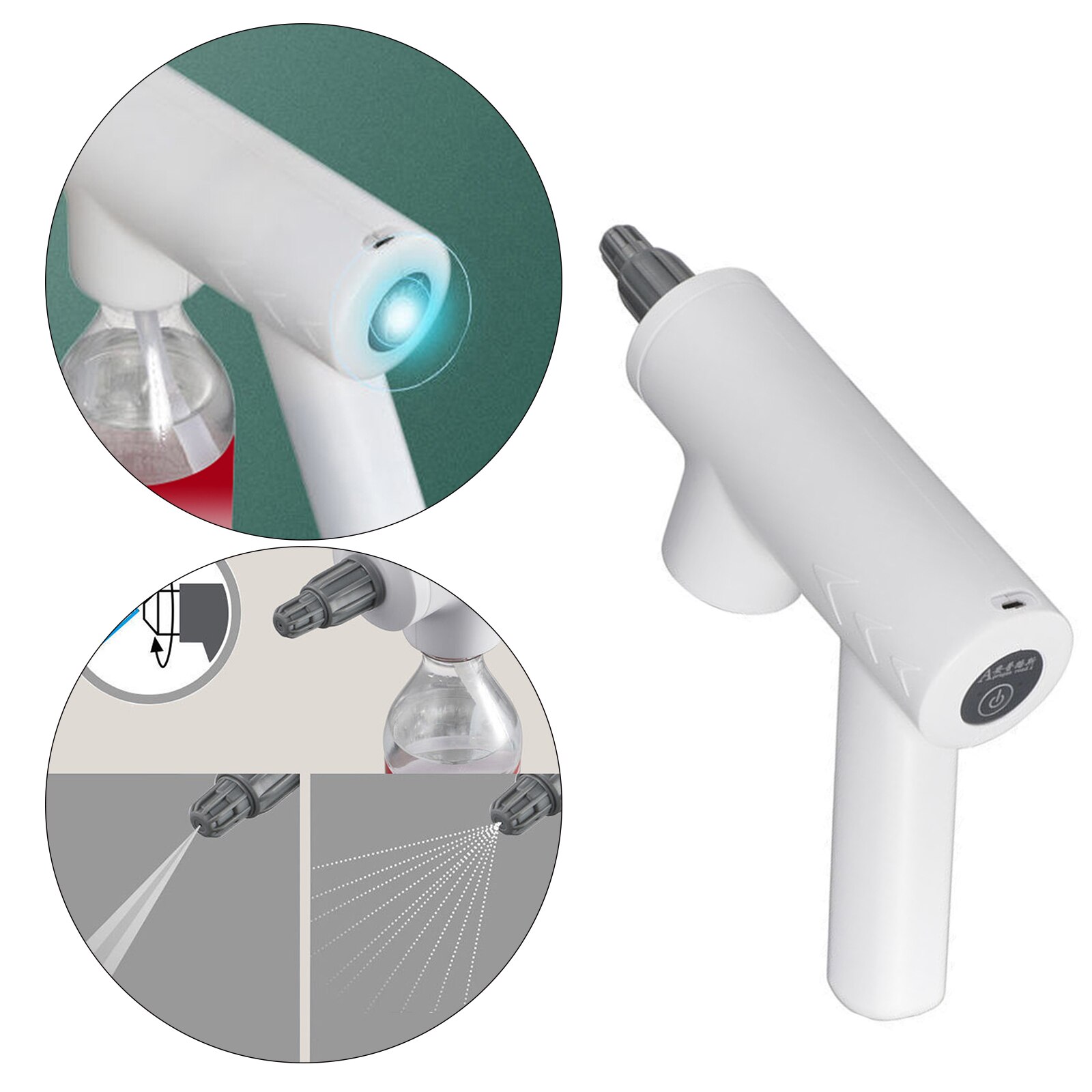 Automatic Electric Sprayer Head Handheld Indoor Outdoor Rechargeable for Bottle Sterilization Cleaning Tool