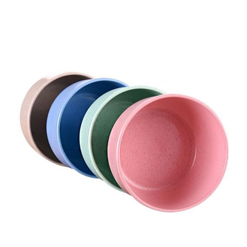 Baby Feeding Bowl Eco-friendly Kids Plate Food Grade Wheat Straw Solid Color Round Dish Children Dinnerware Infant Bowls MBG0466