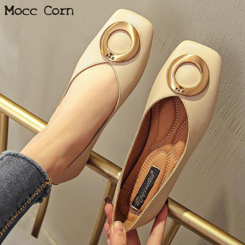 Suède damesschoenen instappers dames lage hak mocassins ondiepe enkel damesschoenen lente herfst puntige neus zapatos mujer