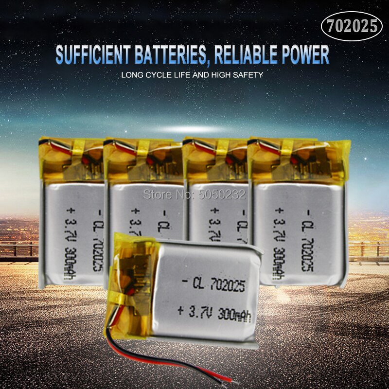 1pc 3.7V 220mAh 702025 Li-polymer Rechargeable Battery for Mp3 Bluetooth headset speaker video recorder wireless mouse