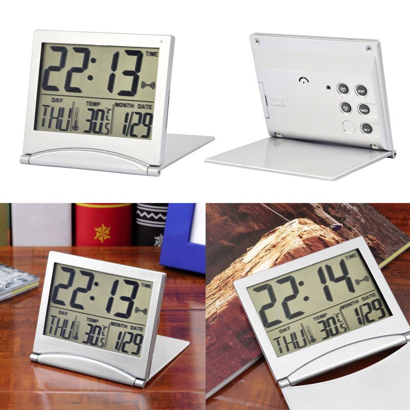 Digital Alarm Clock Weather Station LED Temperature Table Snooze Time Weather Clock Forecast With Humidity Projection Z8K9