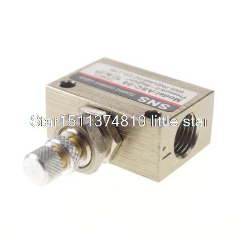 1/4" BSPT Pneumatic Air Flow Speed Control Valve Throttle Valve