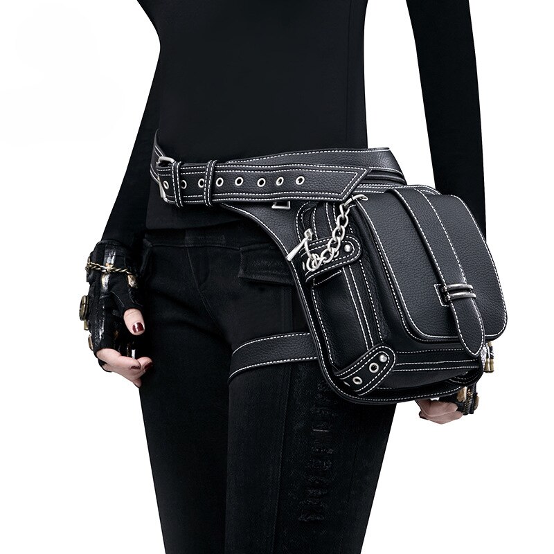 Sacs de styliste Steampunk rétro Rock gothique gothique pour femmes et hommes, sacs de taille à bandoulière de Style victorien + sac de cuisse de jambe