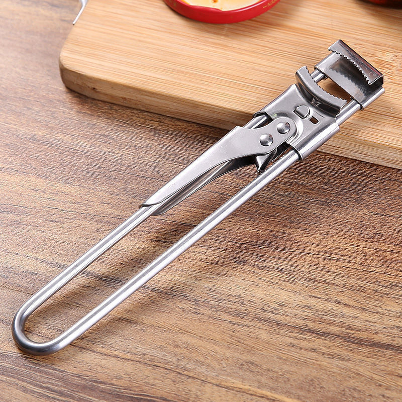 Abridor de botellas multifunción ajustable, tapas de acero inoxidable, abridor de tarros, abrelatas de tornillo que ahorra trabajo para herramientas de cocina