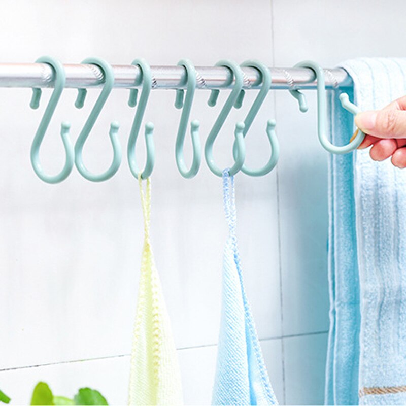Opbevaring kroge kroge 3 farve opbevaringsartikler s formet plast multifunktion 1 sæt bøjle bøjler kroge til hjemmet forsyninger