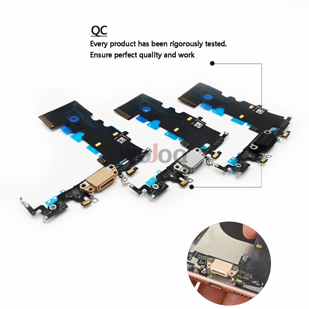Lade flex kabel for iphone 6 6s 7 8 pluss usb lader port dock-kontakt mic flex kabel for iphone 6 erstatning
