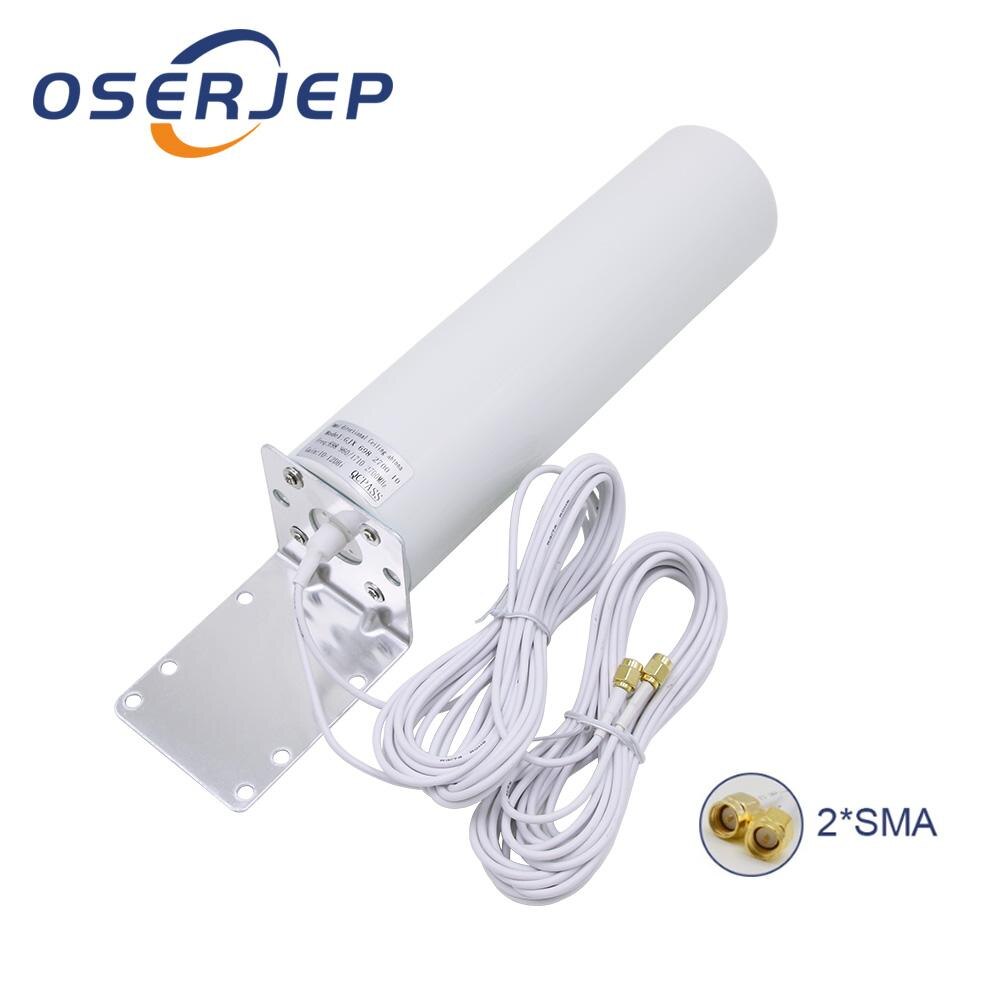 2.4 ghz 4g antenne med to  ts9 hanhoveder og 2/3/5m kabel til huawei  b315 b310 b525 b618 e8372 e5577 e3372 router: Sma / 2m