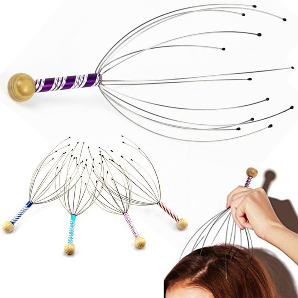 Gancho de masaje para rascar la cabeza, masajeador de cabeza de pulpo, rascador para cuero cabelludo, gancho de masaje, artefacto pequeño, Extractor de Soul