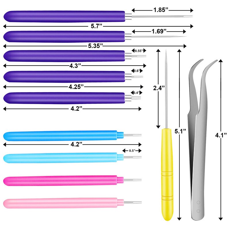 16 pezzi di Carta Strumenti di Intaglio Quilling Kit 7 Diverse Dimensioni Fatti A Mano di Rotolamento di Curling Ago Della Penna Quilling