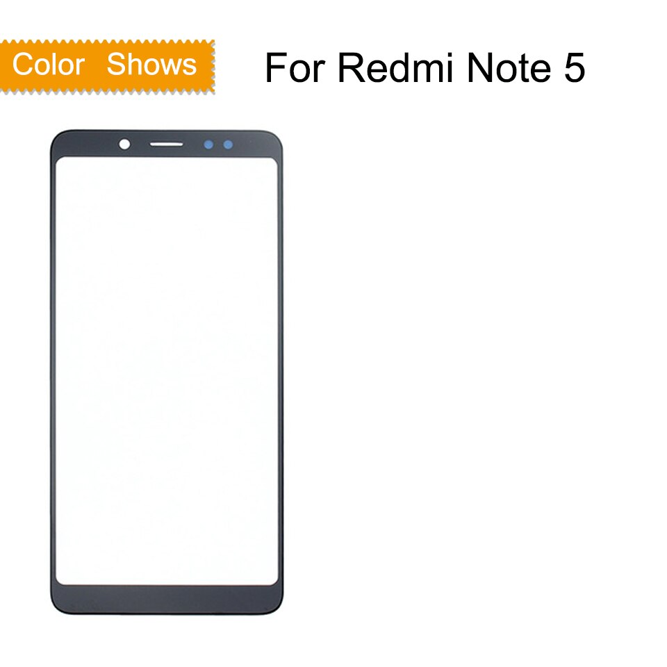 Original para xiaomi redmi nota 5 pro nota 5 note5 painel da tela de toque frontal exterior lente vidro touchscreen nenhum lcd sem digitador: 5 Black no gift