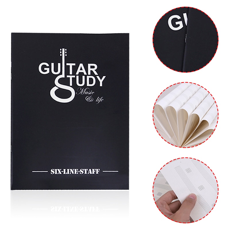 Blank Gitaar Akkoorden Tablatuur Praktijk Boek Guitarra vinger Oefening Zes Lijn Boek 24 Pagina 'S Dubbelzijdig Snaren Instrument Deel