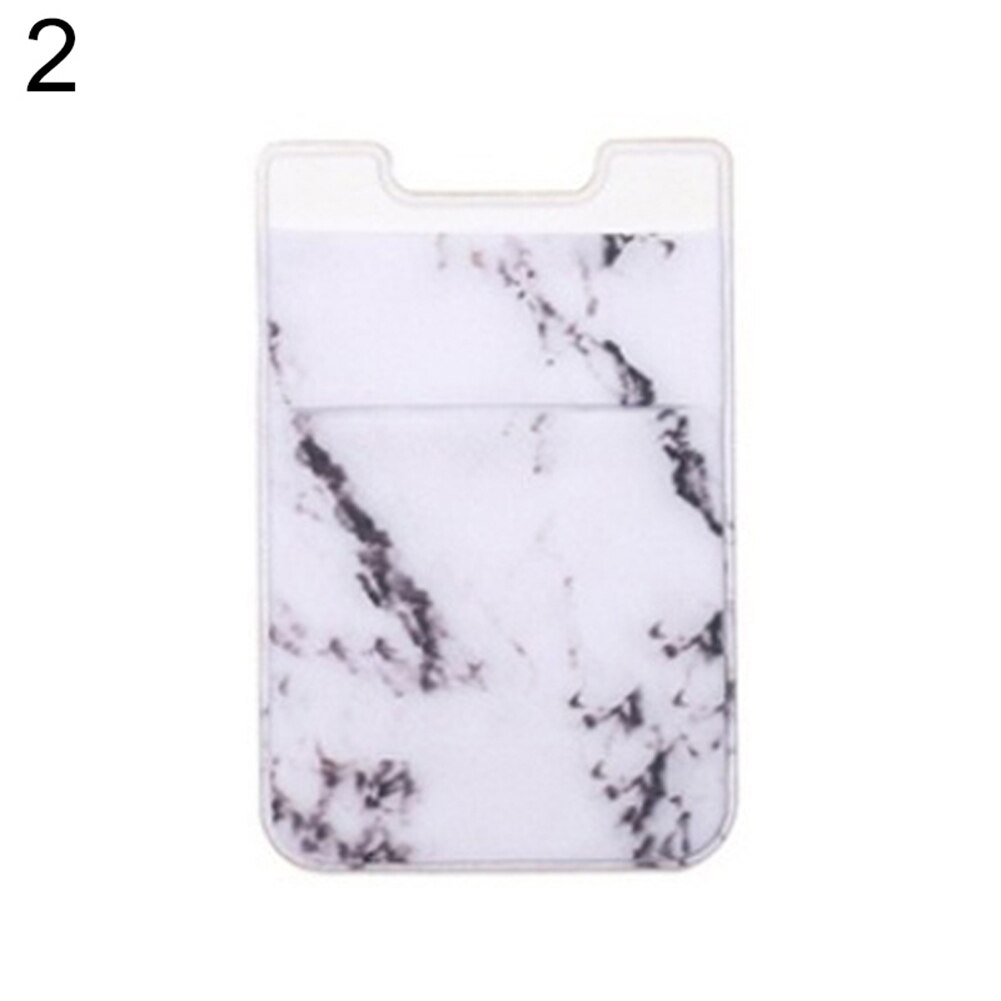 Marmer Zelfklevende Mobiele Telefoon Back Credit Id Kaarthouder Case Pocket Cover: Marble White