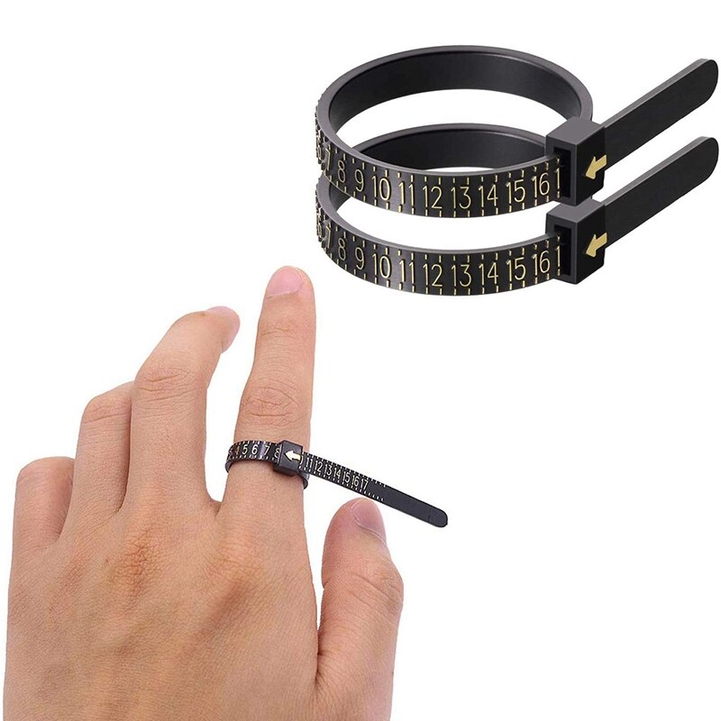 Ring Size Tool Kit Finger Size Measuring Tool with Jewel Polishing Cloth: Default Title