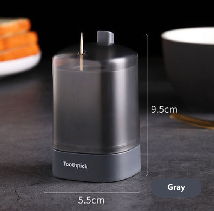 Caja automática para palillos de dientes, contenedor para palillos de dientes, dispensador automático desmontable, Decoración de mesa: gray