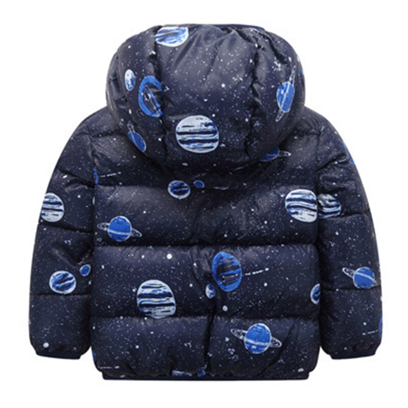 Humor Bear Cartoon Baby Padded Jacket Winter Clothes Children'S Thick Padded Clothes Boys Girls Warm Hooded Jacket