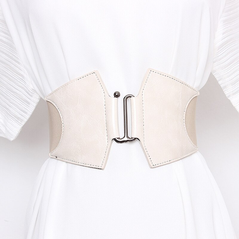 Corset belt woman waist Plus size belts for women wide cummerbunds elastic big ceinture femme dress belt: white belt