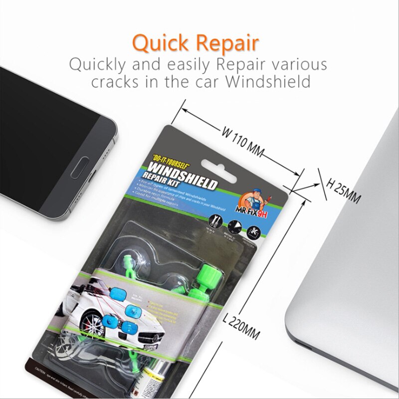 Car windows glass windshield repair kit windows repair sets tool DIY Glass scraper restore Resin window glass Crack Restore