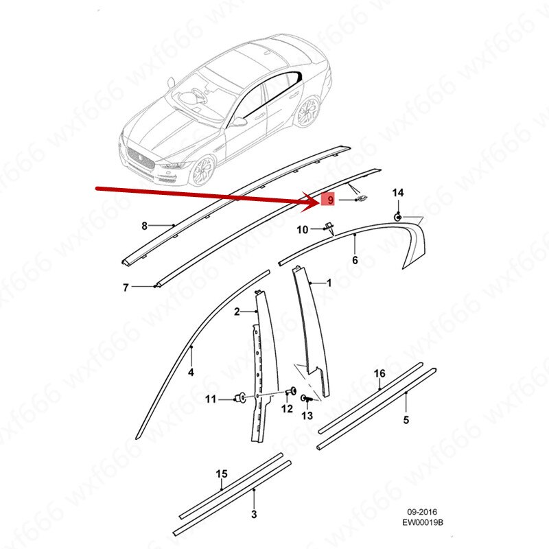 Auto Schiebedach dichtung schnalle xfj agu arXFL XE Dach glas fluss perle schallwand befestigung halterung