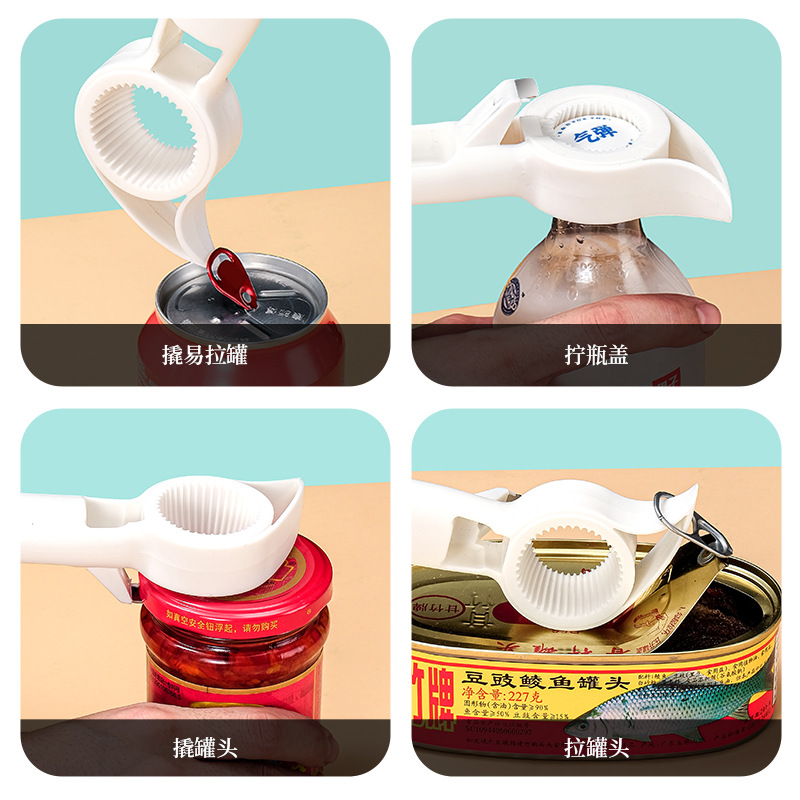 Multifunctional 4 In 1 Beer Bottle Opener Manual Bottle Corkscrew Home Cap Screwing Device Can Openers Kitchen Bar Tools Acces