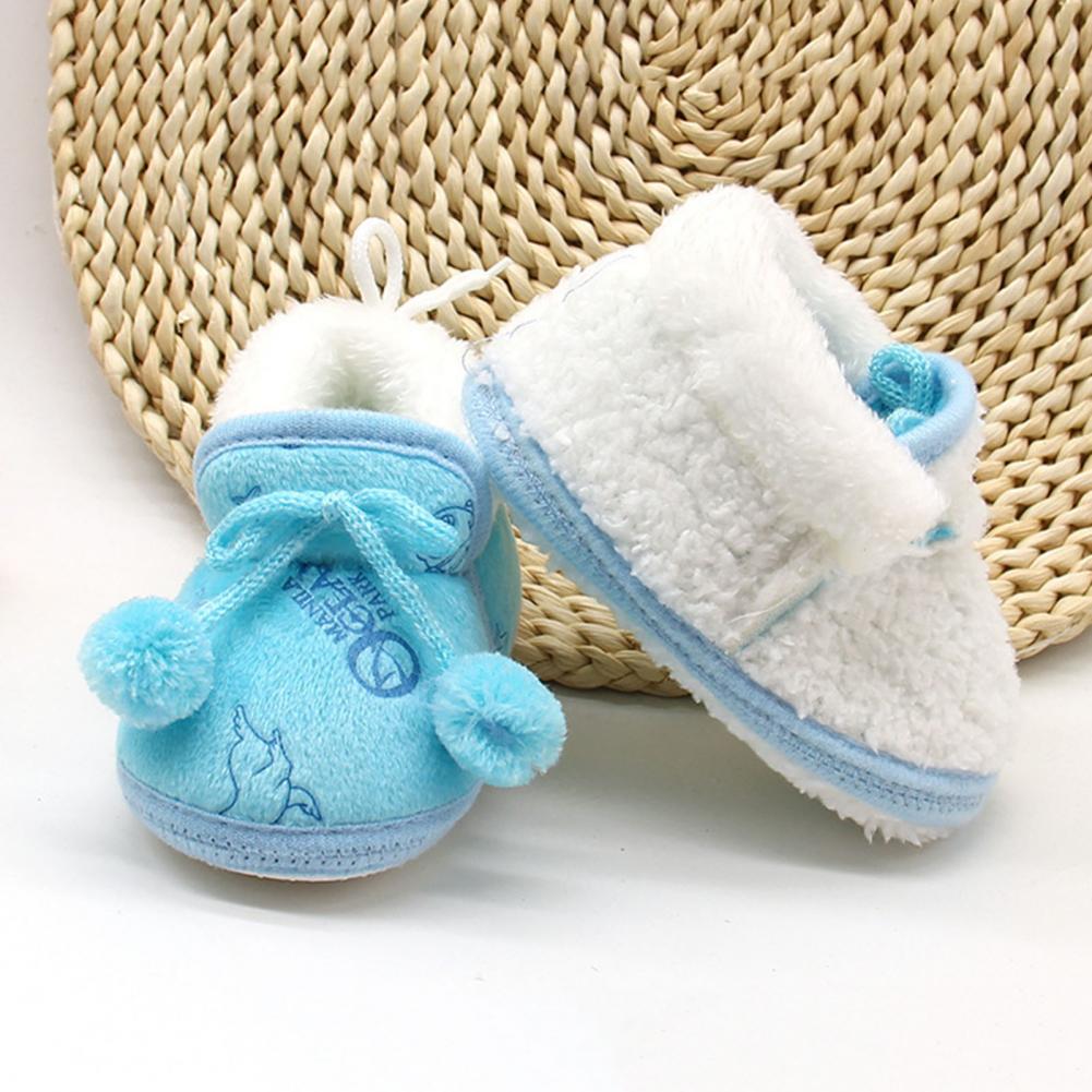 Herfst Winter 0-1 Jaar Oude Baby Meisjes Puffer Bal Zachte Tong Warme Peuter Schoenen Snoep Kleur Harige Laarzen kinderen Jaar