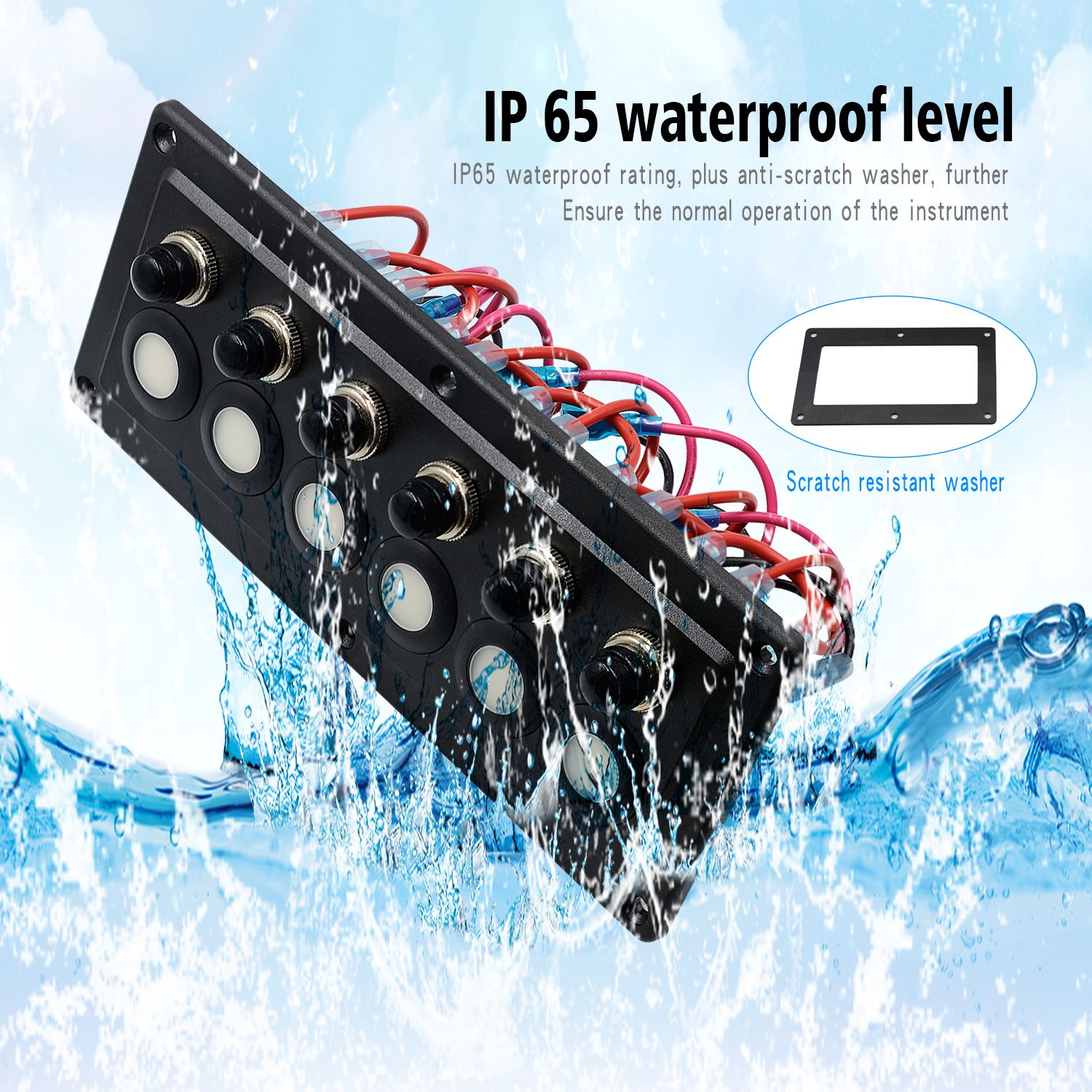 6 Gang Switch Touch Panel Universal Car Boat Switch Panel 6 Digit Single Panel DC12V~24V Circuit Breaker Switch Panel