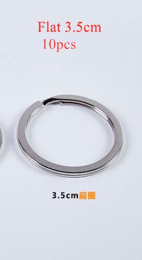 50pcs! Round Metal key ring sturdy and durable 28mm 35mm Keychain holders decoration Women Men Anti-lost Keyring organizador: L