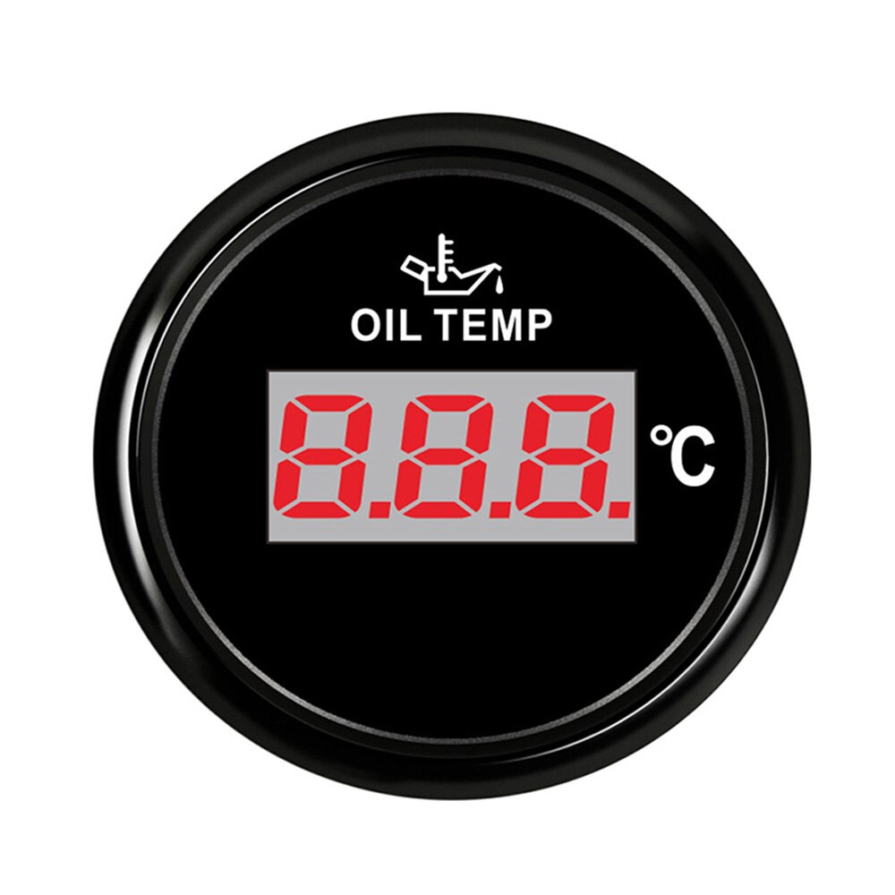 52mm digital olietemperaturmåler 50 ~ 150 grader celsius olietemperaturmåler passer til bådbil: Sort digital