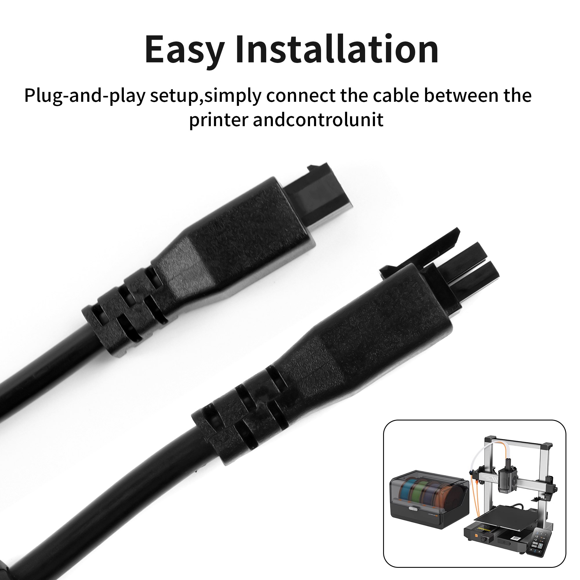 Para Anycubic kobra 3 Combo Cable de datos de 4 pines Cable de extensión ACE Pro 1M 2M con anillo magnético para impresora 3D Kobra 3/Max/S1/S1C