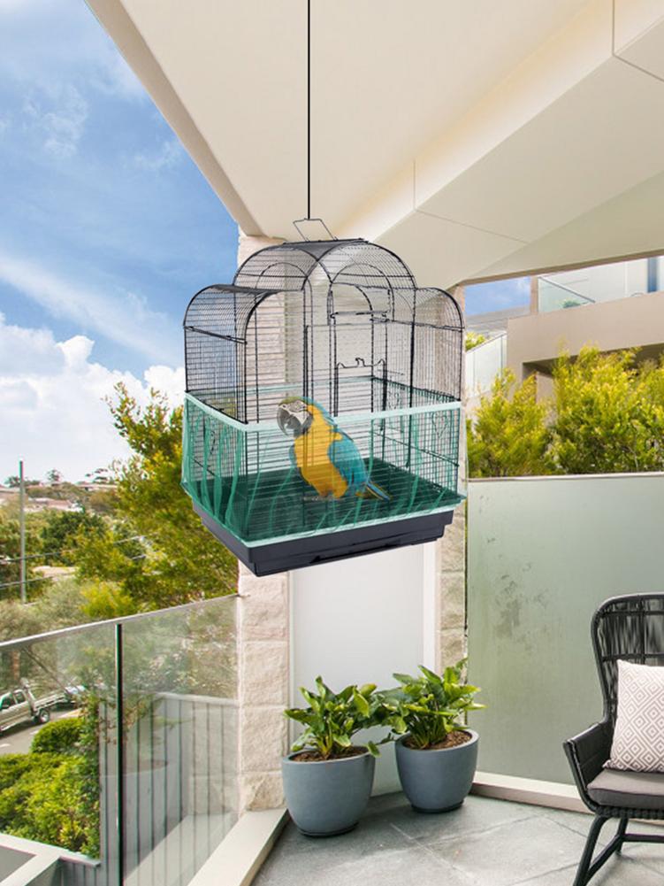 Nylon Mesh Receptor Seed Bird Parrot Cover Soft Easy Cleaning Nylon Airy Fabric Mesh Bird Cage Cover Catcher Bird Supplies