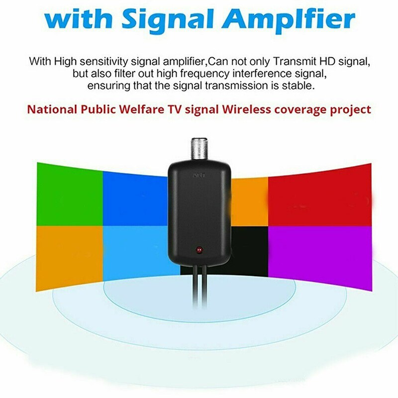 4K High Gain HD TV DTV Box Digital TV Antenna EU Plug 5000 Miles Booster Active Indoor Aerial HD Flat