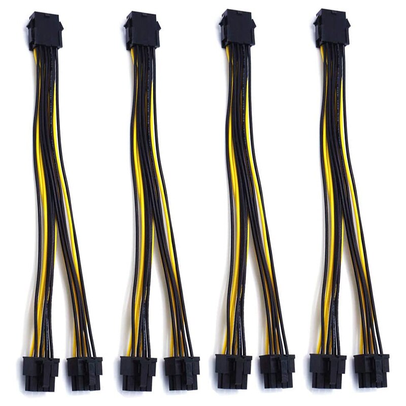 PCIe 8 Pin to 2 x 8 Pin (6+2) PCI Express Adapter Power Cable PCIE Y - Splitter Extension Cable 8 Inches: 4