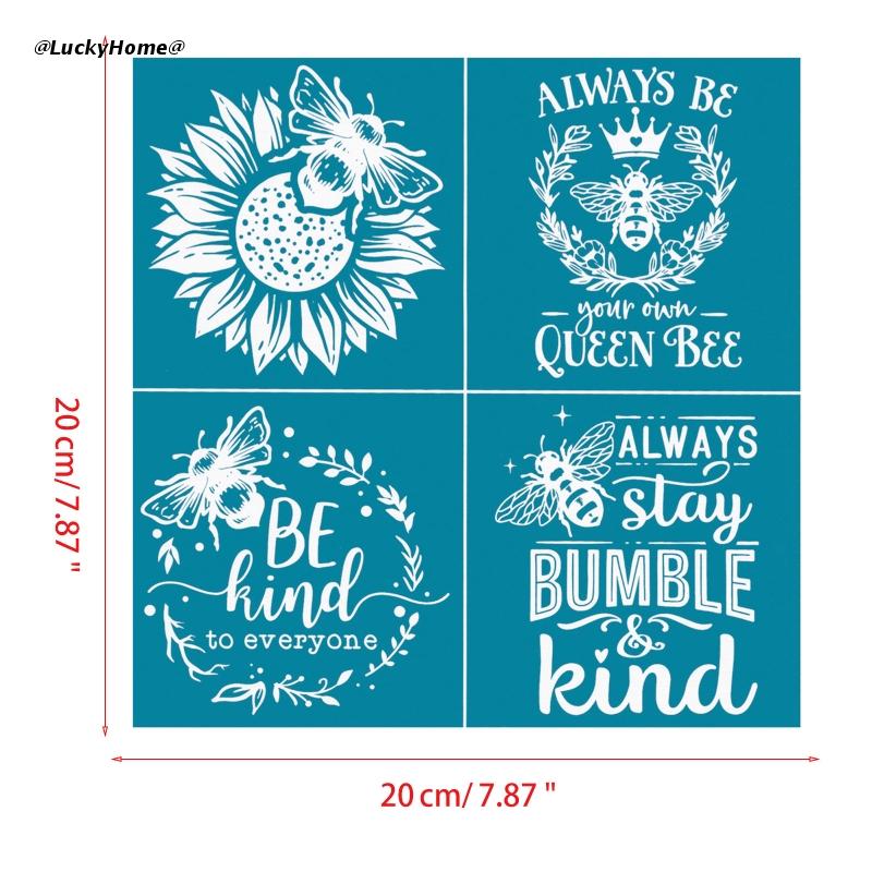 Sonnenblume Biene Selbst-Klebstoff Siebdruck Schablone Gittergewebe Überweisungen für DIY Malerei Holz T-Shirt Kissen Stoff Taschen