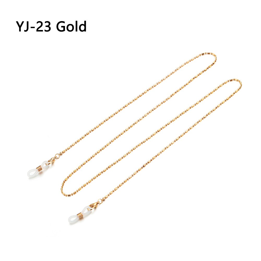 Leesbrilketting voor dames metalen zonnebrilhouder ketting parel kralen brilkettingen brillenhouder: Yj -23 goud
