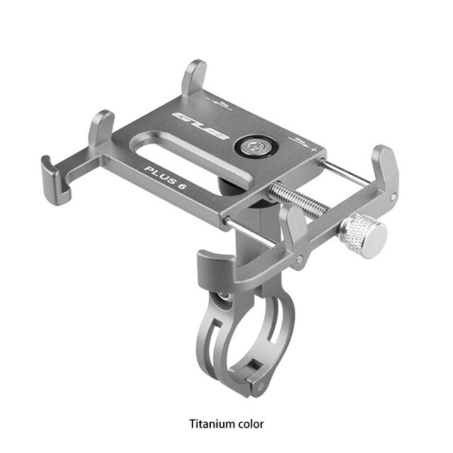 GUB PLUS 6 Support de téléphone de vélo en aluminium pour 3.5-6.5 pouces Smartphone Support réglable GPS vélo Support de téléphone Support de montage: titanium