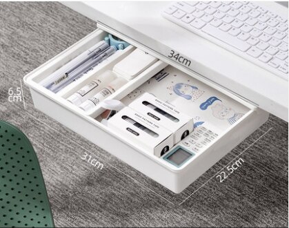 Hidden drawer storage box under the desk large desk office good things shelf under the desk hidden artifact