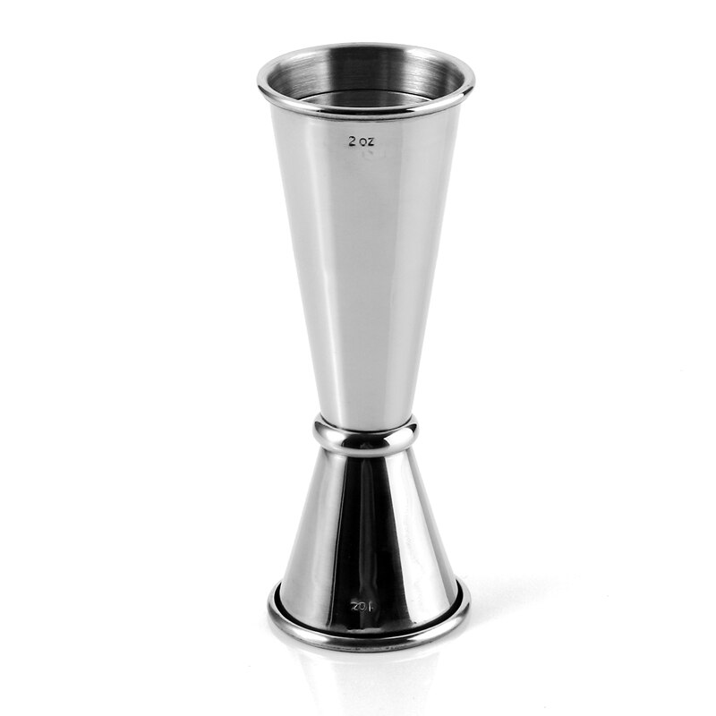 Premium Greenhill Double End Cocktail Jigger, 25/50 ml &amp; 1/2 oz with Inside Markings, 18/8 Stainless Steel Barware: 1-2oz Silver