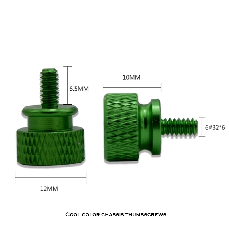 5PCS 6#-32*6mm Aluminum Thumb Screw,Computer Case Screw,PC Case Side Panel Screw,Knurled Hand Screws anodized 11 colors