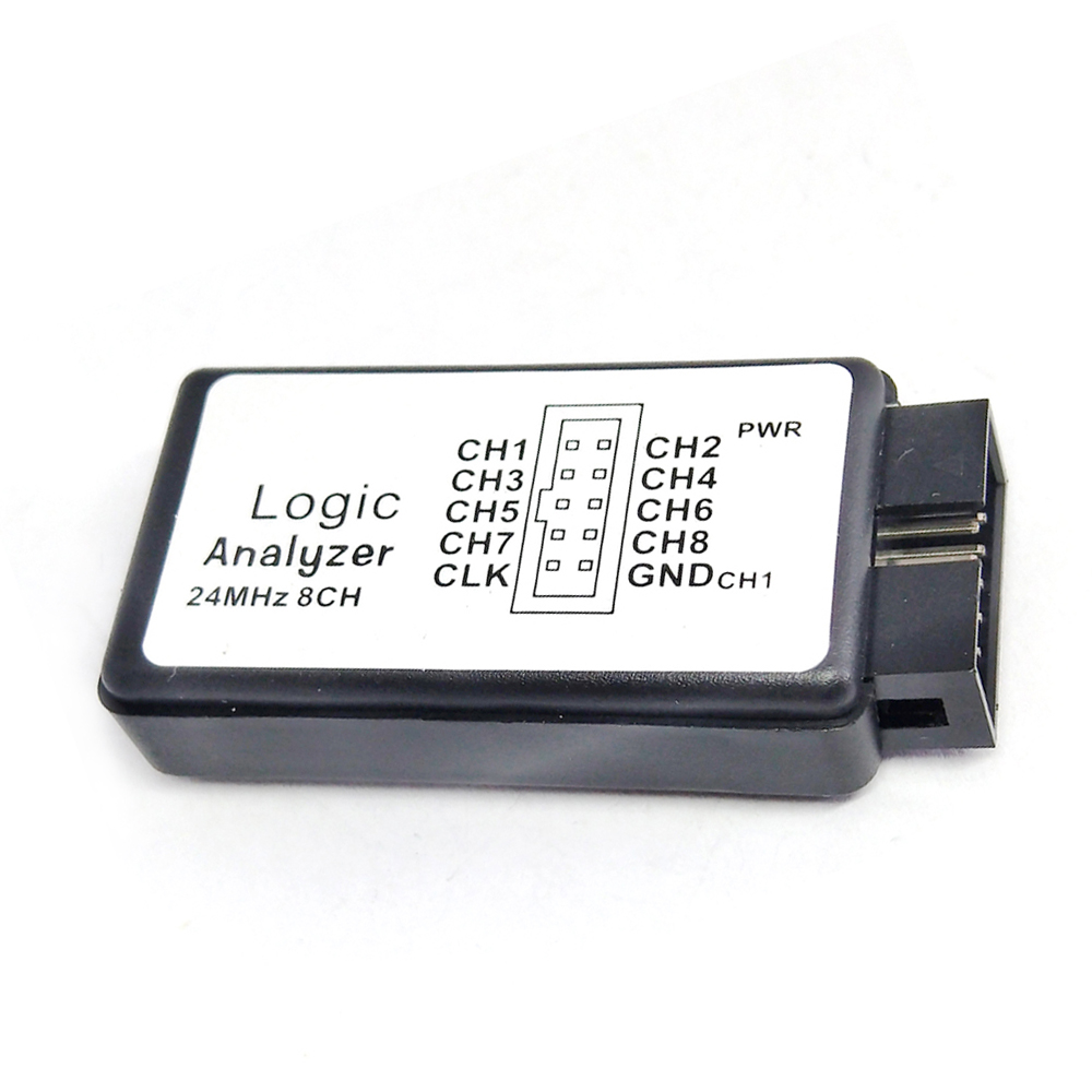 Usb logic analyzer 24m/s 8ch mikrocontroller arm fpga debug tool sampling rate kan indstilles 24 mhz 16 mhz 12 mhz 8 mhz 2 mhz 500 khz
