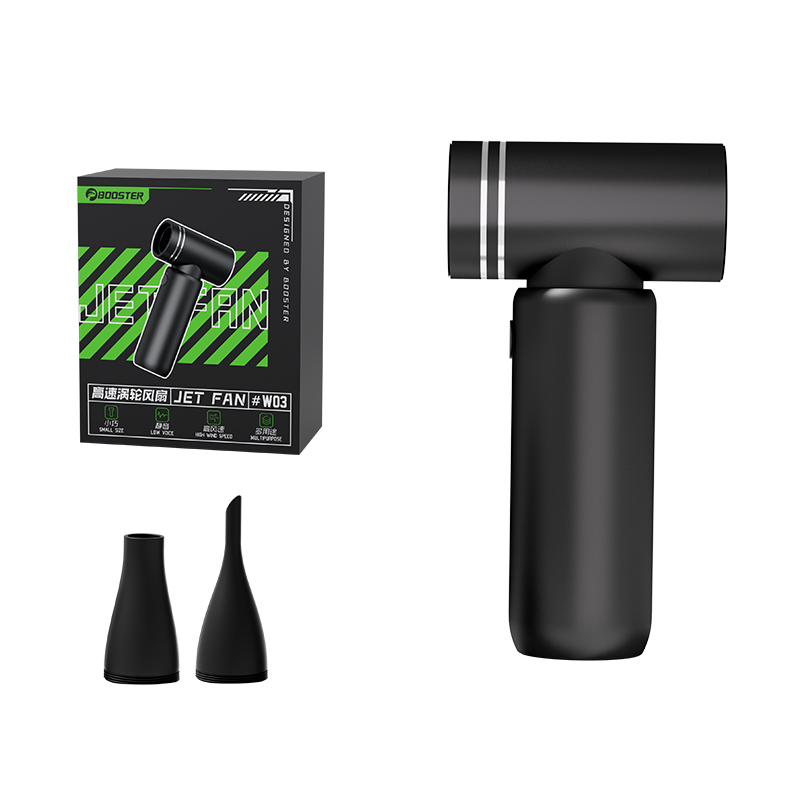 Booster W03 Mini Turbo Air Blower - 110,000 RPM Portable Electric Duster for Car/Keyboard/PC/Laptop Cleaning: black