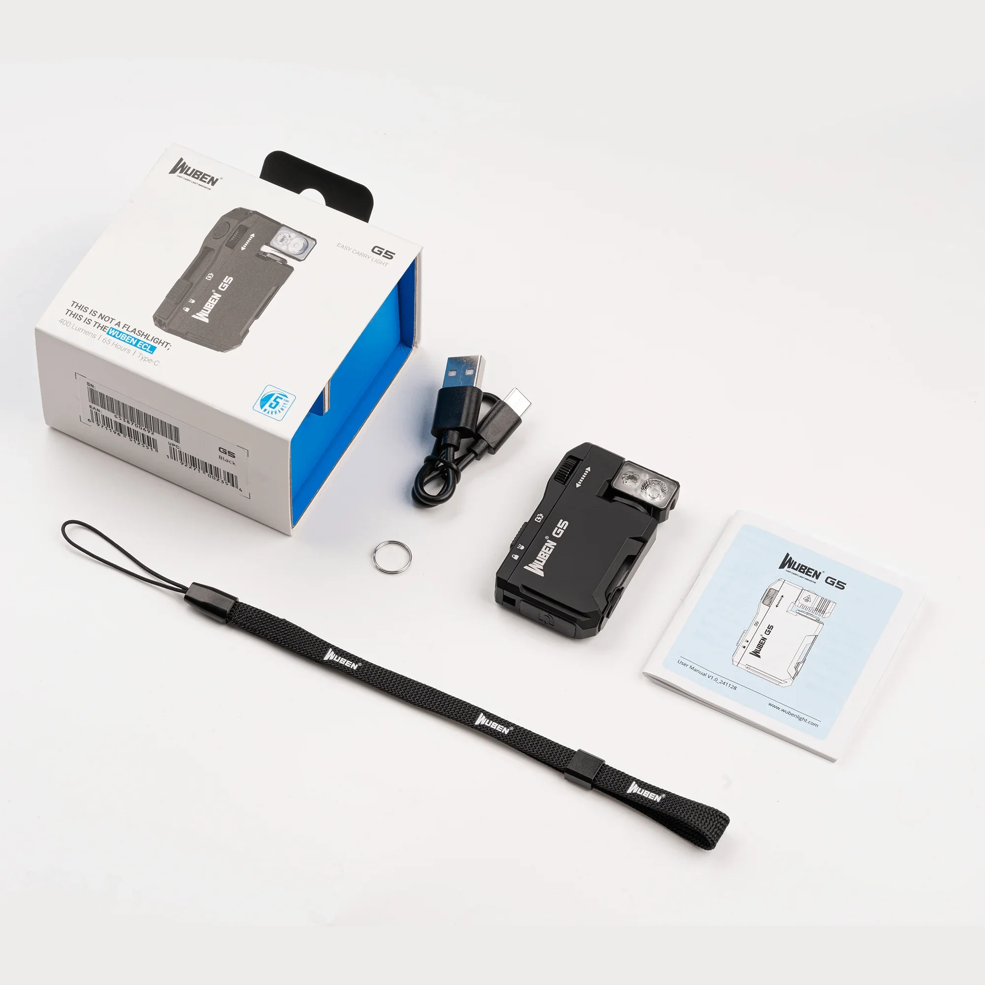 Wuben  g5 edc lommelygte 400 lumen - grøn