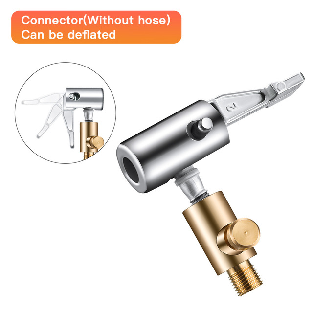 Tire Inflator Hose Extension Tube Air Pump Adapter Can Be Deflated Car Motorcycle Bike Tyre Inflatable Air Chuck Lock Tubes: Orange